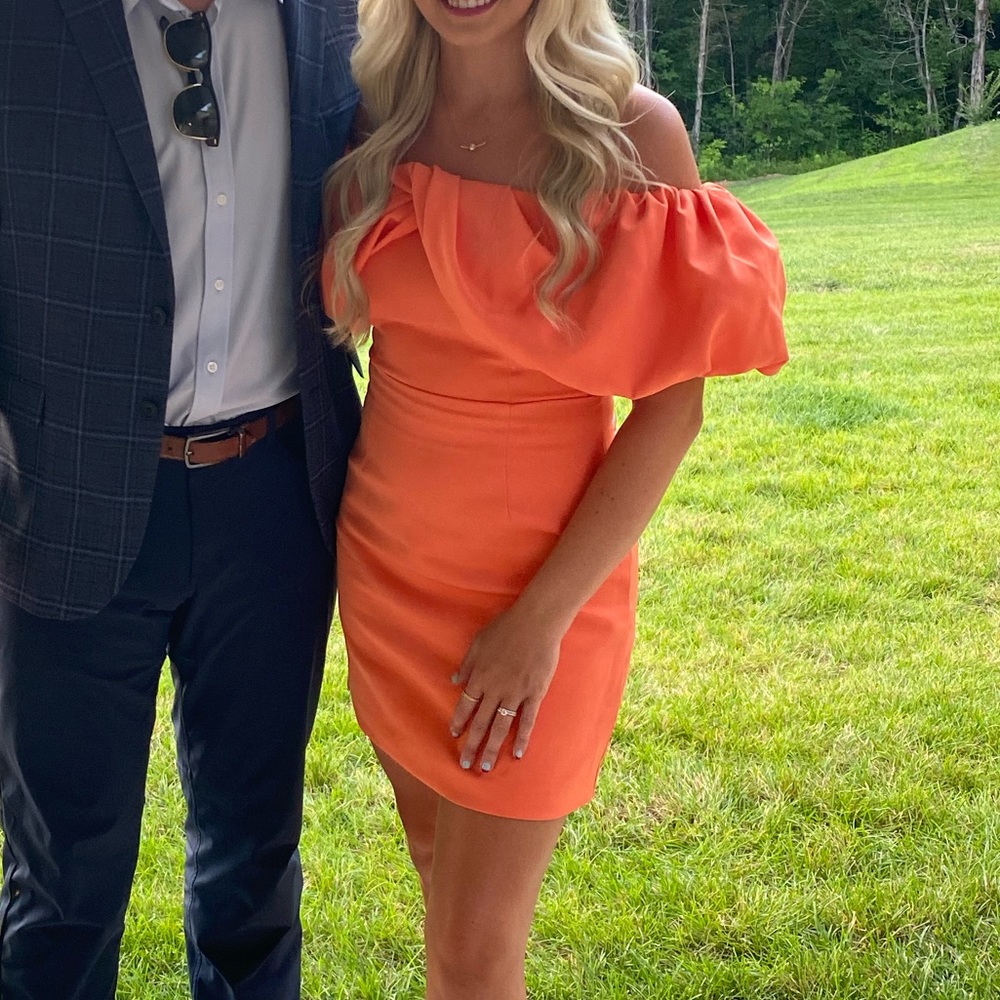 Do + Be orange off the shoulder Dress